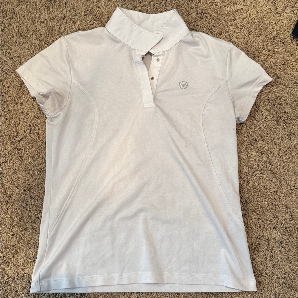 Ariat White Textured Polo Shirt